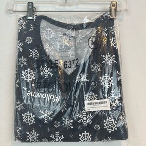 #followme Women's Jogger Pajama Pants Set Snowflake- Black (UNOPENED)